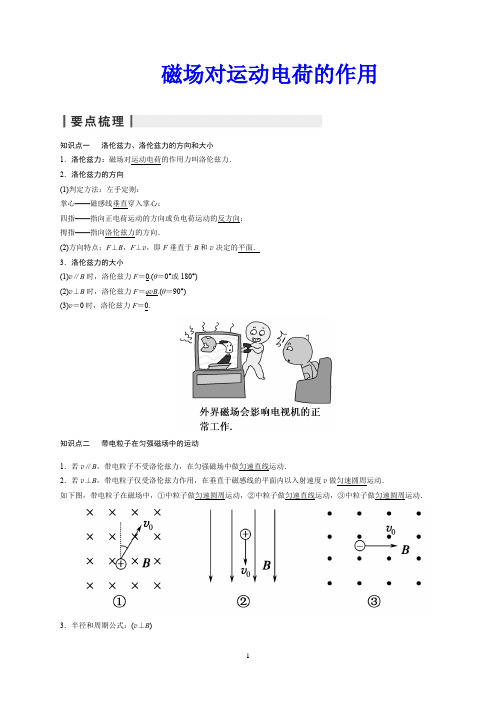 磁场对运动电荷的作用 经典教案