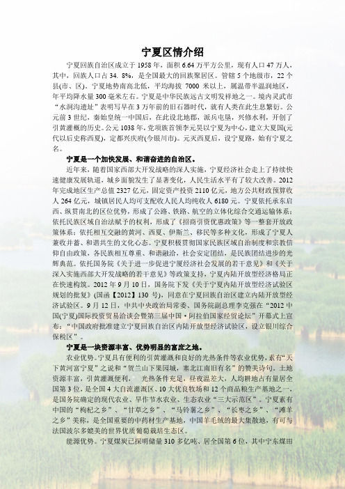 宁夏区情介绍