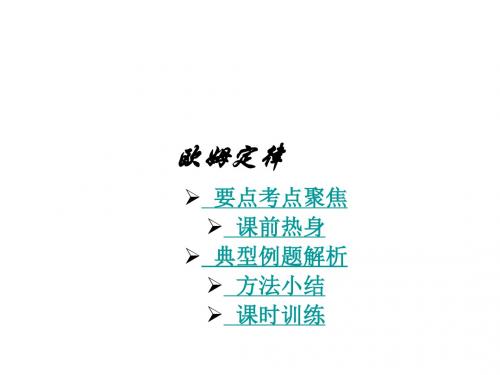 中考物理复习欧姆定律(教学课件2019)