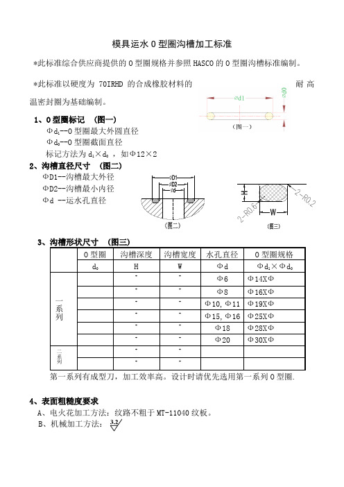 模具运水O型圈沟槽加工标准