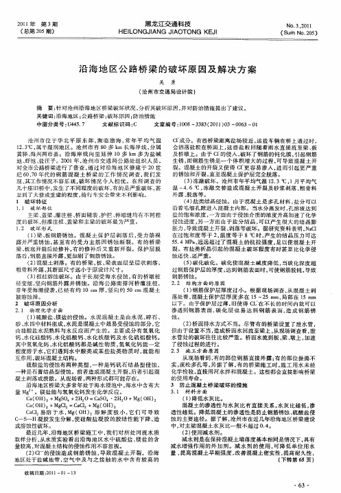 沿海地区公路桥梁的破坏原因及解决方案