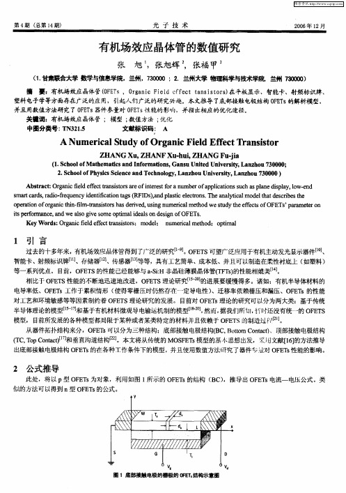 有机场效应晶体管的数值研究