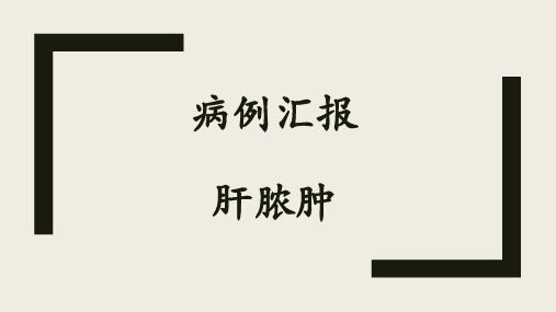 病例汇报——肝脓肿