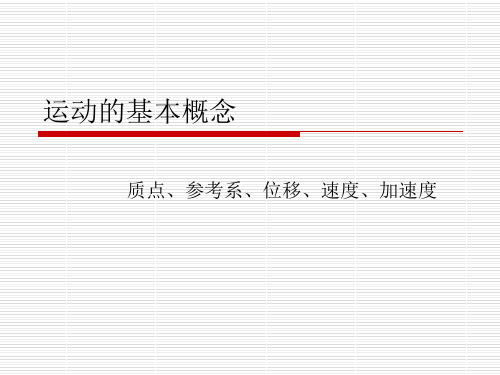 高中物理课件  质点、参考系、位移、速度、加速度