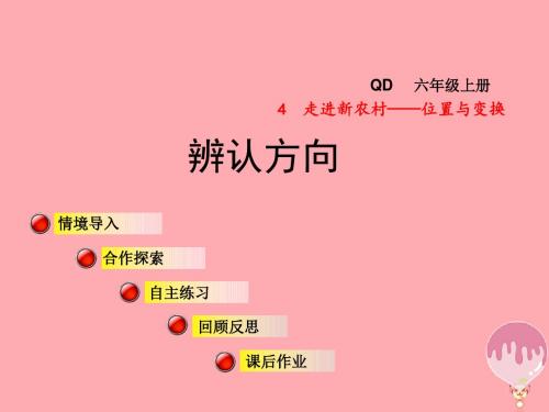 2017秋三年级数学上册第四单元信息窗1辨认方向课件青岛版