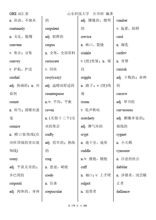 GRE词汇表170