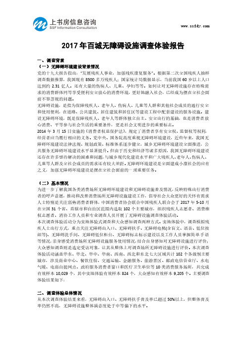 2017年百城无障碍设施调查体验报告-上书房信息咨询