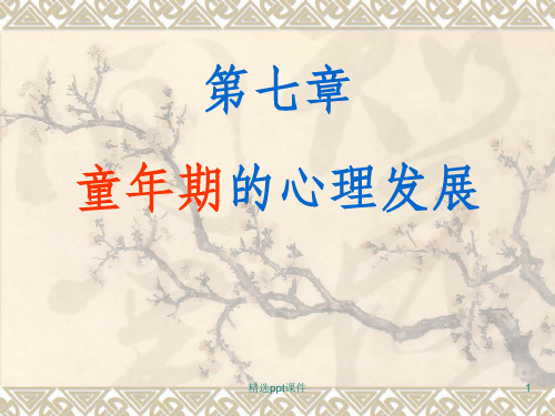 发展心理学童年期的心理发展ppt课件