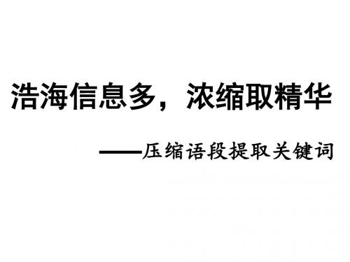 ★压缩语段之四提取关键词 共34页PPT资料