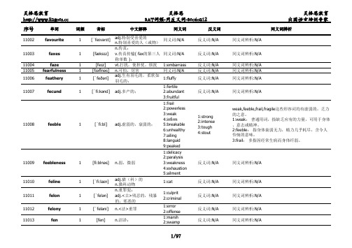 SAT词频_同反义词_灵格思_Section12
