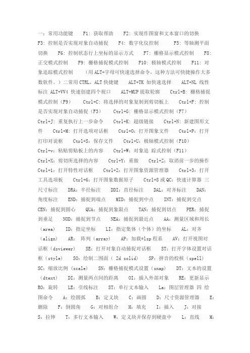 建筑CAD有哪些常用的快捷键？