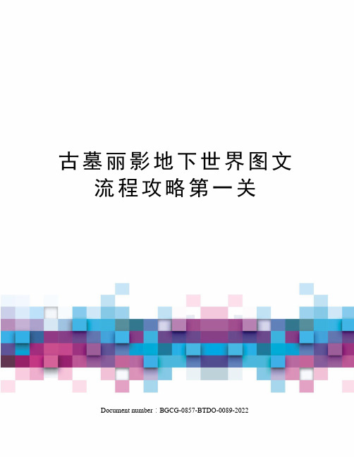 古墓丽影地下世界图文流程攻略第一关