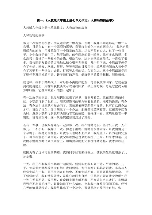 人和动物之间的感情的作文600字