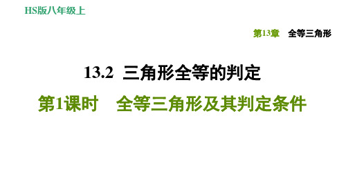 数学华东师大版八年级上册13.2.1全等三角形及其判定条件习题课件