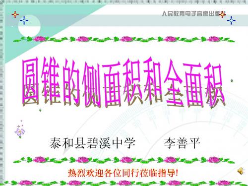 圆锥的侧面积和全面积