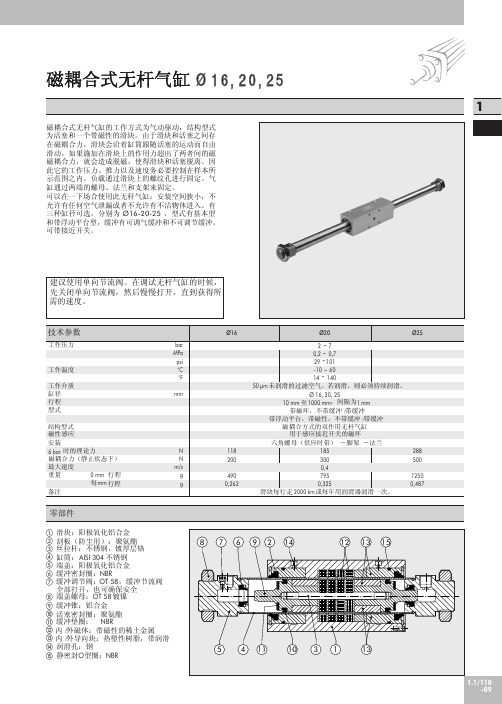 磁耦合无杆气缸-11GB23 Trasc magnetico