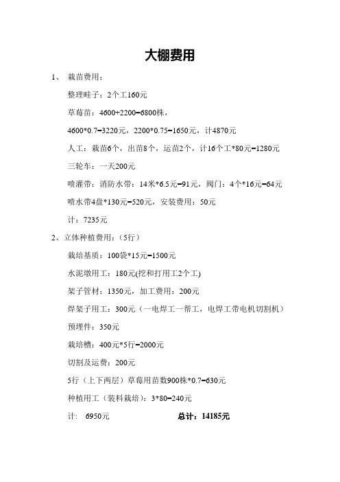 大棚费用