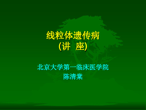 线粒体遗传病(讲 座)
