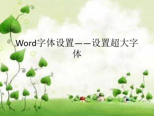 Word字体设置——设置超大字体