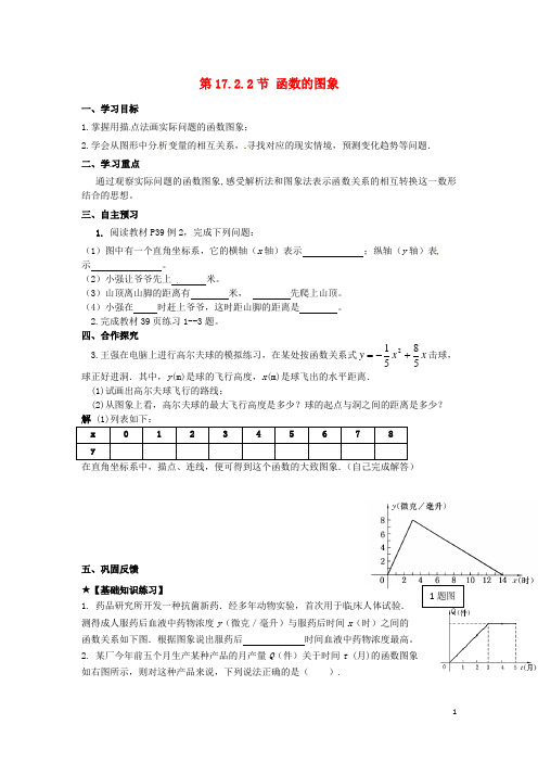四川宜宾县双龙镇初级中学校八年级数学下册 17.2.2 函数的图象学案2 (新版)华东师大版
