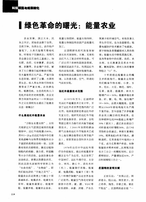 绿色革命的曙光：能量农业