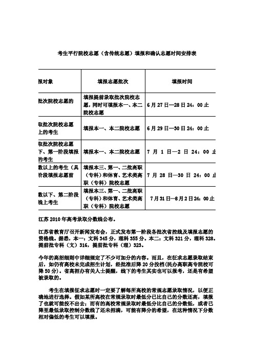 10年高考志愿填报信息