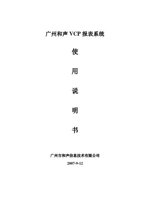 报表说明书