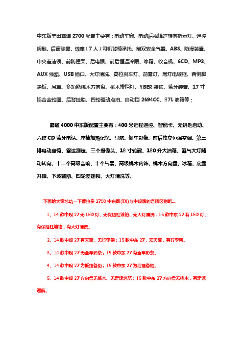 中规霸道跟中东霸道区别