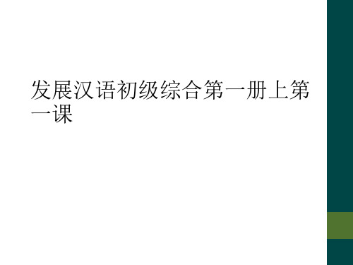 发展汉语初级综合第一册上第一课