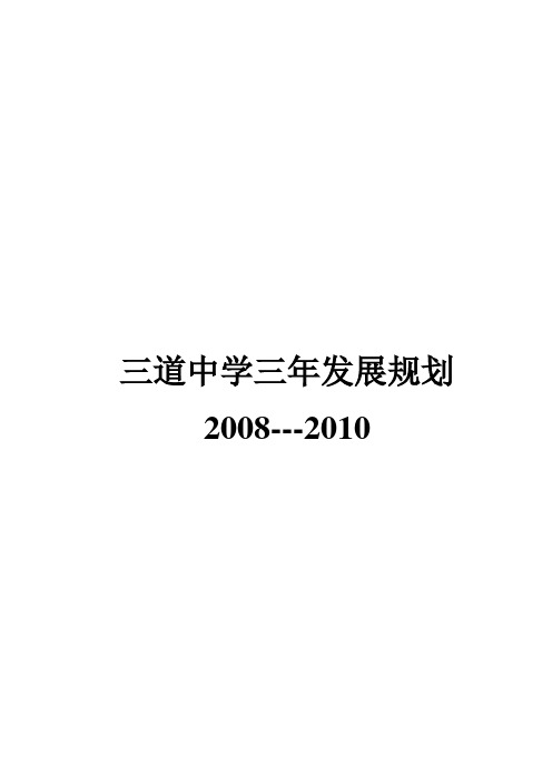 农村中学3年发展规划
