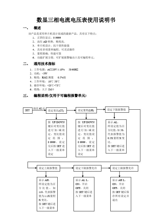 三相电流表电压表