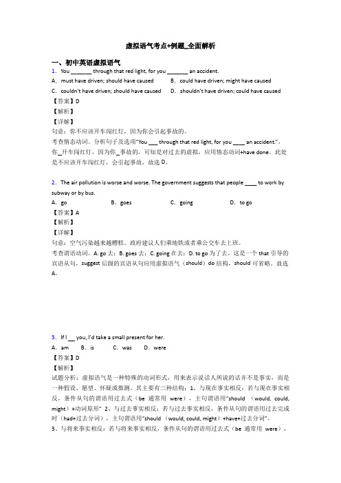 虚拟语气考点+例题_全面解析