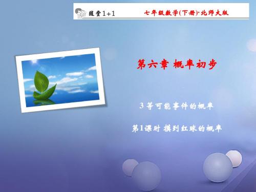 七年级数学下册随堂训练第6章概率初步3第1课时摸到红