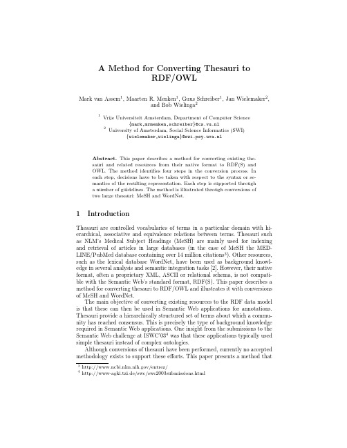 A Method for Converting Thesauri to RDFOWL