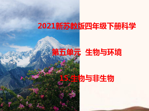 2021年春新苏教版科学四年级下册第五单元《生物与环境》课件