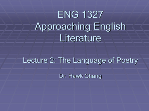 the language of poetry 诗歌语言