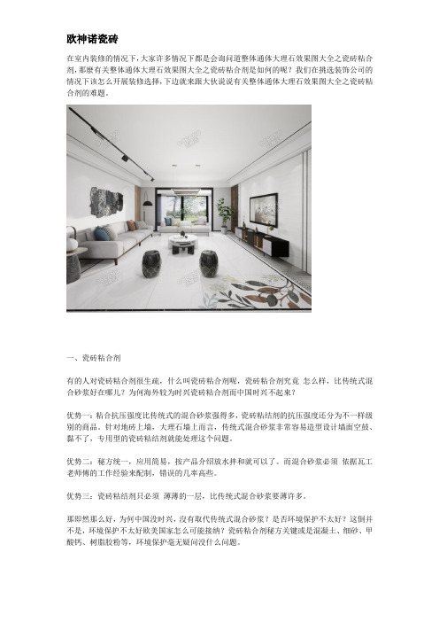 整体通体大理石效果图大全之瓷砖粘合剂