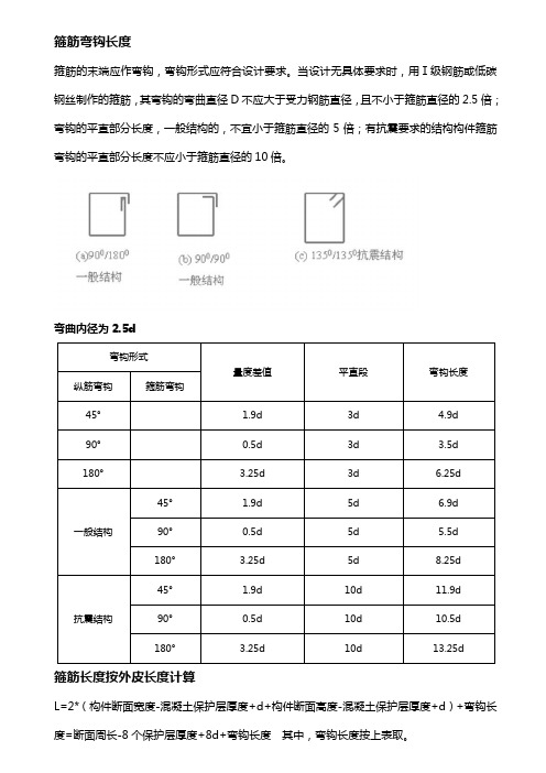 箍筋弯钩长度