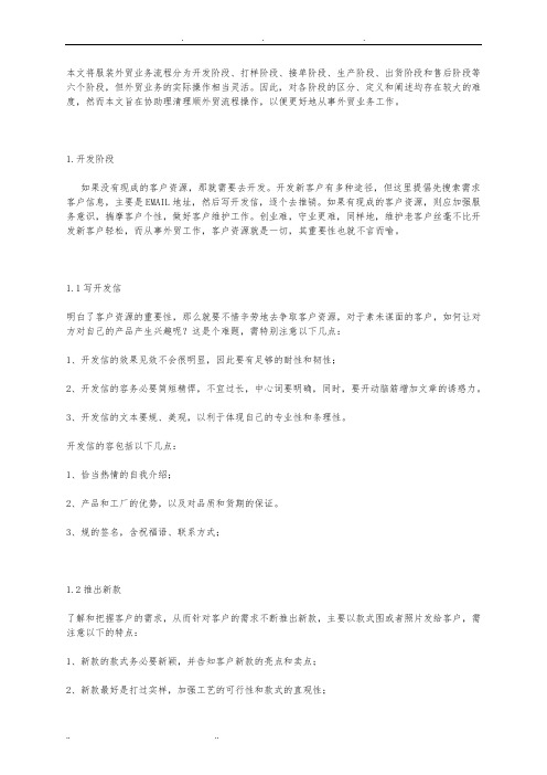 服装外贸业务流程图