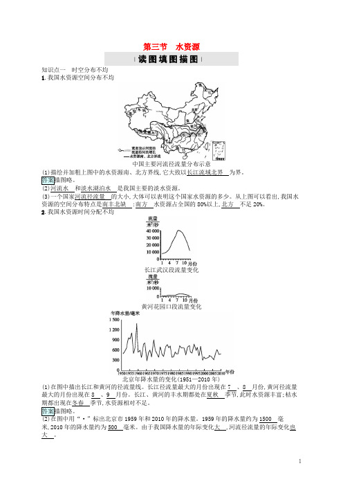 八年级地理上册 3.3 水资源习题 (新版)新人教版