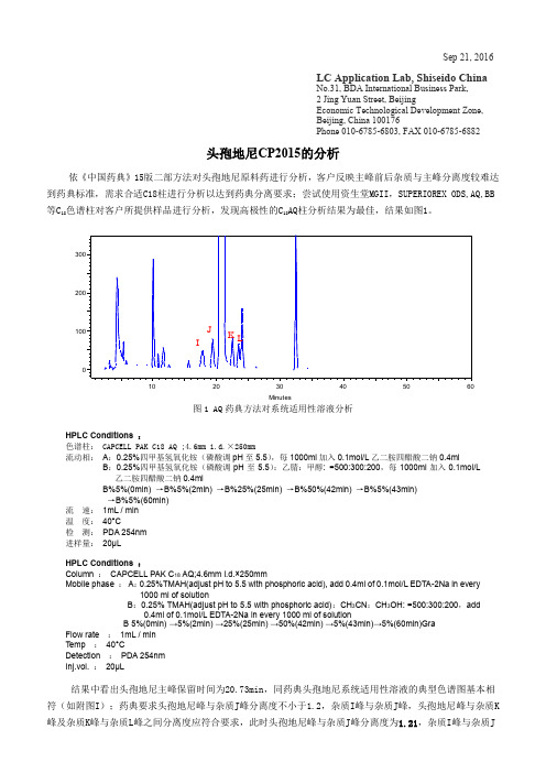 Report-头孢地尼CP2015分析