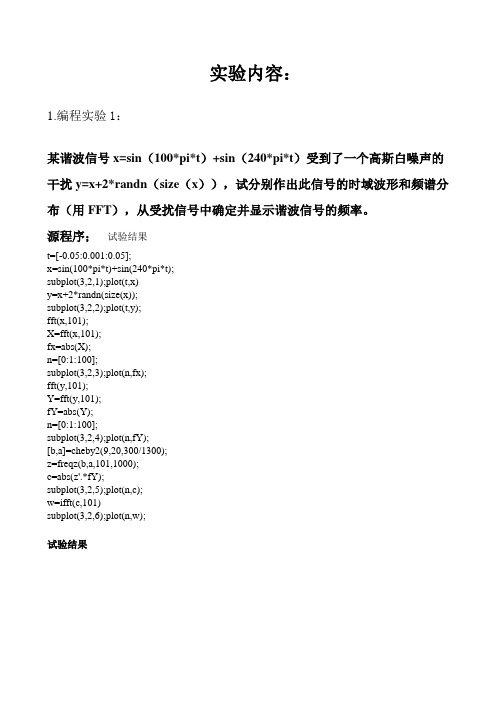 Matlab gui 信息处理与仿真实验内容(绝对源代码)