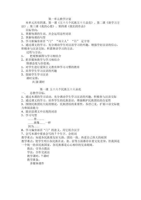 第一课 五十六个民族五十六朵花