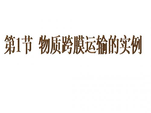 人教版高中生物必修一4.1跨膜运输实例(共26张PPT)