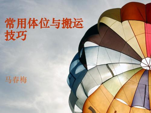 常用体位搬运技巧.幻灯片概诉