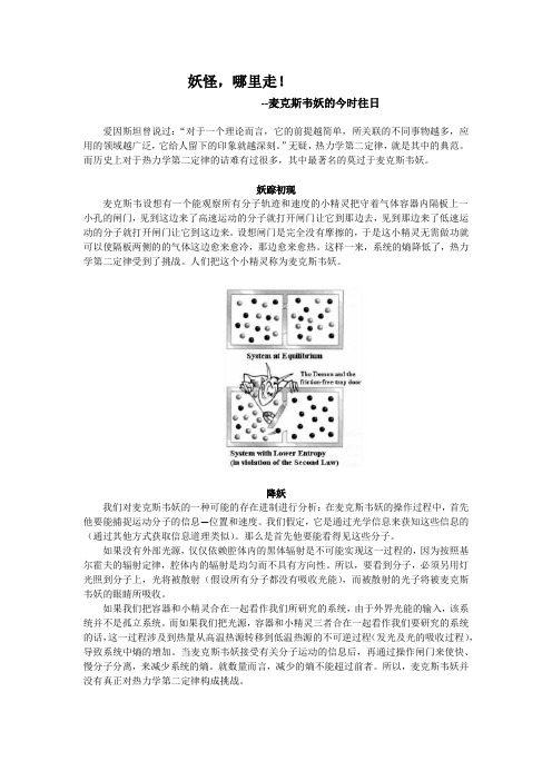 麦克斯韦妖的解释