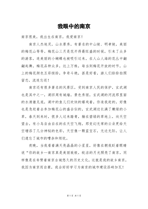 我眼中的南京_四年级作文_1