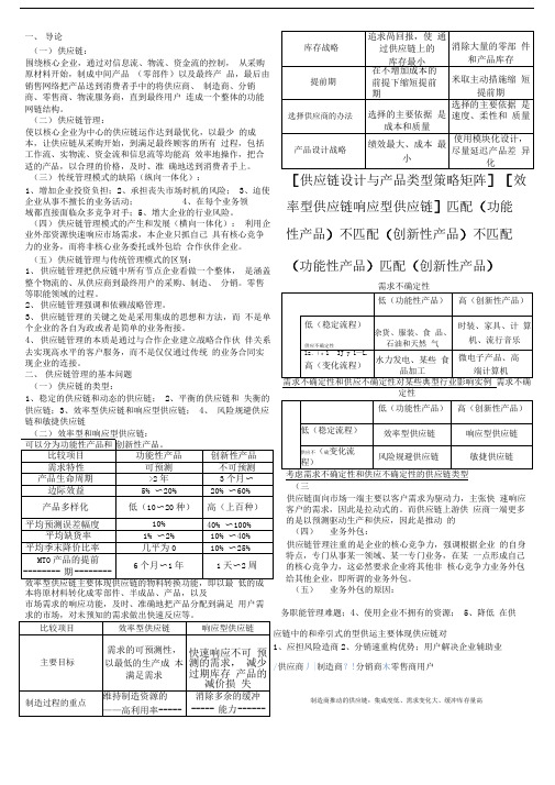 供应链管理复习资料整理