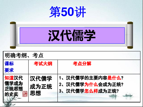 第50讲  汉代儒学  教学课件(完美版!!!)