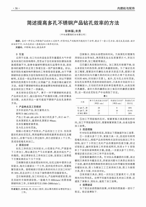 简述提高多孔不锈钢产品钻孔效率的方法